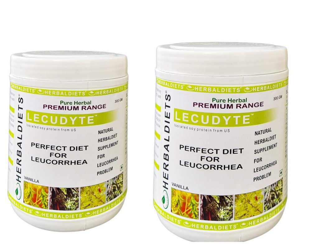 Herbal Diets Lecudyte 300gm (Mix-Fruit Flavor, Pack of 2) Perfect diet for Leucorrhea