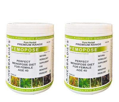 Herbal Diets Femopose-P 300g (Mix-Fruit Flavor, Pack of 2) perfect Menopose diet for pre & post Menopose symptoms