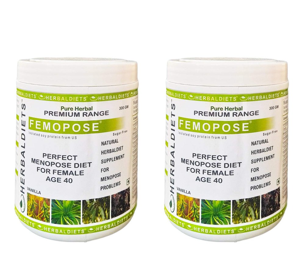 Herbal Diets Femopose-P 300g (Mix-Fruit Flavor, Pack of 2) perfect Menopose diet for pre & post Menopose symptoms