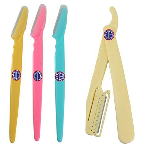 Ear Lobe & Accessories 3pcs Eye Brow Razor + 1 pcs Men Shaving Disposable Razor