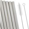Okuna Outpost 10 Extra Wide Boba Straws with 2 Cleaning Brushes, Reusable Metal (12 Pieces) view 2