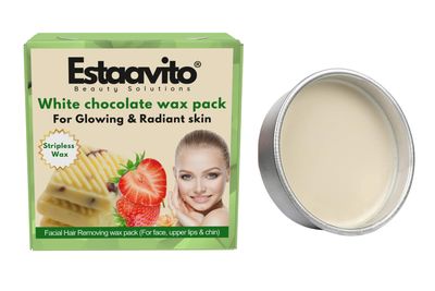 ESTAAVITO White Chocolate Wax Pack 80 gms | KATORI WAX | FACIAL HAIR REMOVING WAX PACK | For Face,upper lips and chin |