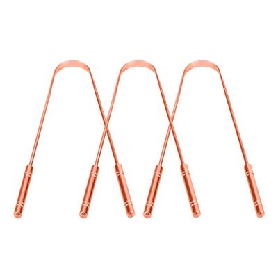 NURPI Copper Premium Design Tongue Cleaner Pack of 3, Durable Copper Material, Ergonomic Handle for Daily Oral Hygiene