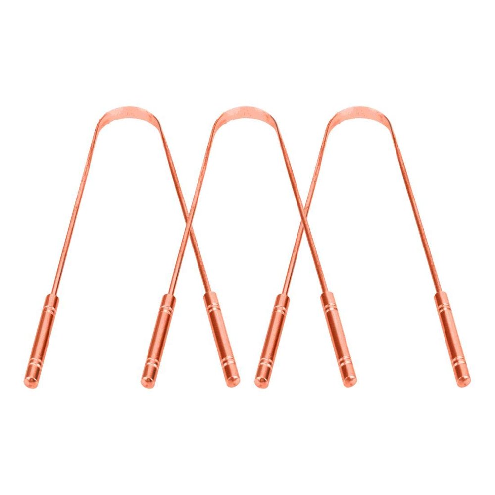 NURPI Copper Premium Design Tongue Cleaner Pack of 3, Durable Copper Material, Ergonomic Handle for Daily Oral Hygiene