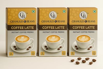 GnB GRANULES n BEANS Coffee Latte Instant Coffee Premix Box - (10 Sachet X 14Gra = 140Gram) - (Pack Of 3)