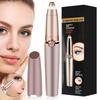 Eyebrow Hair Remover, Painless Precision Eyebrow Trimmer Brows Epilator Eye Brow Facial Face Razor for Face Lips Nose Facial Hair Removal with LED Light for Women Men, Gold view 1