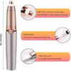 Eyebrow Hair Remover, Painless Precision Eyebrow Trimmer Brows Epilator Eye Brow Facial Face Razor for Face Lips Nose Facial Hair Removal with LED Light for Women Men, Gold view 2