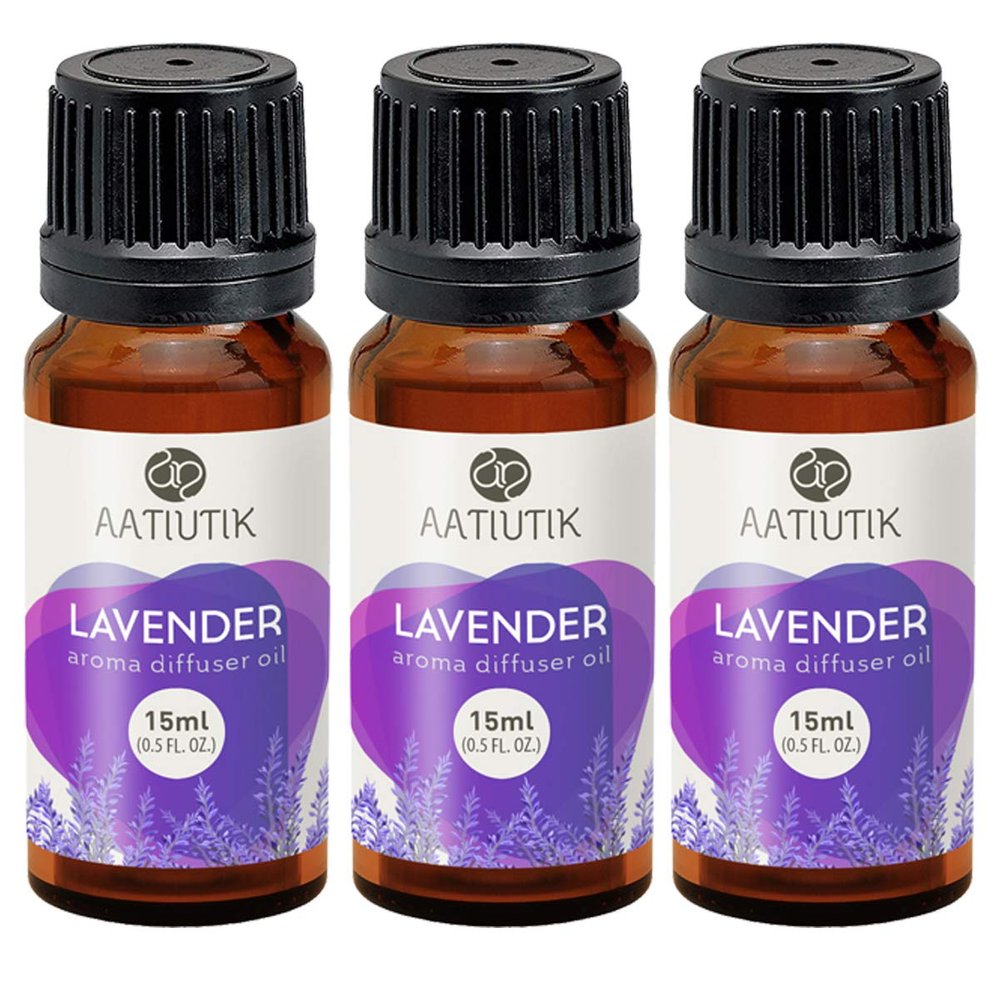 Aatiutik Essential Oil Diffuser for Home - Electric & Tlight Aroma Diffuser Set of 3 - Lavender Fragrance 15ML Each - Ideal Home Fragrance Oil for Office, Spa, Hotel Use - Anti-Bacterial Formula