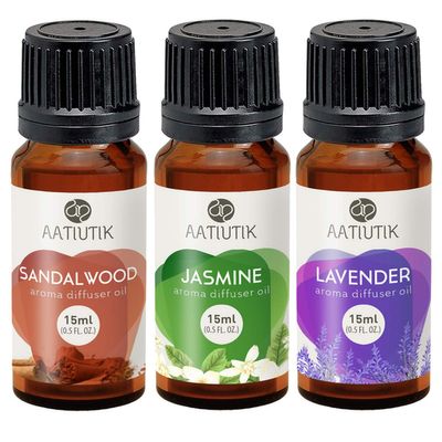 Aatiutik Aroma Diffuser for Home Electric & Tlight | Sandalwood Jasmine Lavender Set of 315ML | Essential Oil Air Indian Home Fragrance Products | Room Freshener Aroma Diffuser Oil Electric