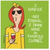 Design Design 624-09791 Drink Wine in Exercise Clothes Beverage Napkin, Multicolor view 1