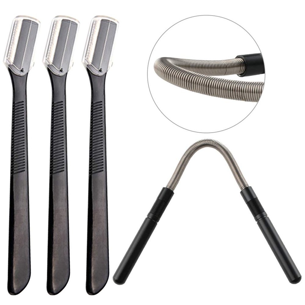 Legendog Hair Remover Portable Stainless Steel Women Quick Face Hair Spring with 3PCS Eyebrow Razor