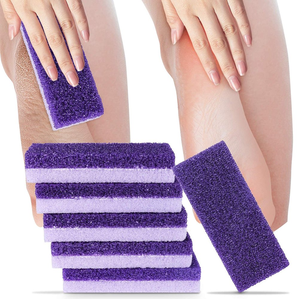 2 in 1 Pumice Stone for Feet,6 Pack Foot Scrubber & Callus Remover, Stone Scrubber for Hard Skin,Foot Pumice,Dead Skin Remover for Feet, Heels, Hands and Body