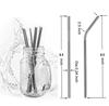 DPISZONE Reusable Stainless Steel Metal Straws with Brush. Metal Straws BPA-Free,Thick, Long, Dishwasher Safe Set for Drinking Juice Straw (2 Bent + 2Straight +1 Brush) view 3