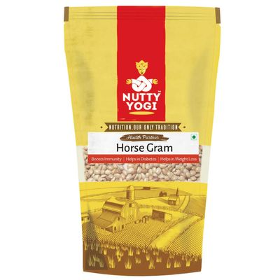 Nutty Yogi Horse Gram, Kulthi Dal, Kulith Dal, 400 Gm | Grown Without Chemicals and Pesticides Horsegram | Handpicked & unpolished