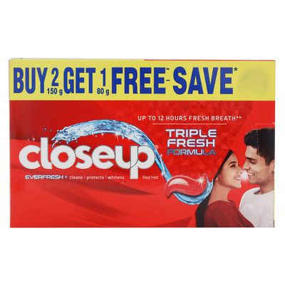 Closeup Everfresh Red Hot Toothpaste - 150G - Freshness, Fresh Breath, Longlasting, Bad Breath