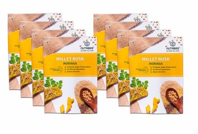 Nutribee 100% Multigrain Millet Rusk - Moringa Leaf | Refined Sugar-Free | Healthy Diet Toast | Immunity Boosting | No Maida and Sugar | No Preservatives | 1.6kg