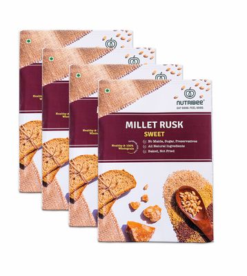 Nutribee 100% Multi-Grain Millet Rusk | Refined Sugar Free | Healthy Diet Toast | No Maida and Sugar | No Preservatives | 800g