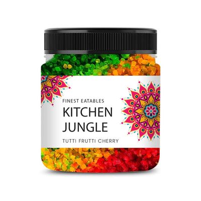 Kitchen Jungle Tutti Frutti 400GM | Sweet & Colorful Candied Fruits | Perfect for Baking, Desserts & Snacking | Vibrant Tooty Frooty for Cakes, Ice Cream, Cookies & More - Pack 1