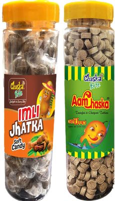 Chaska Bite Aam Chaska 250g Imli Jhatka 200g Gatagat Candy Khatti Mithi Chatpati Candy Sour and Tangy |Dry Amchoor Tamarind