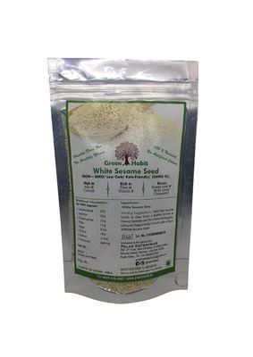 GreenHabit Sesame Seeds Natural, Whole, White, Non-GMO, Raw, Kosher, Bulk, Rich in Calcium, Iron, and Fiber, Great for Baking (400)