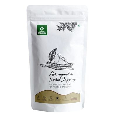 Future Organics Herbal Jaggery with Ashwagandha | karupatti | thati bellam | Tale Bella Powder | Made with 100% Natural Herbal Organic Ingredients - 100 Grams