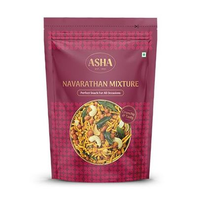 Asha Sweets 500g Navaratna Mixture | Ready to Eat Special Authentic Indian Namkeen for Tea Time | Made with Premium Fresh Ingrident | Chai Time Namkeen Combo Pack