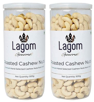Lagom Gourmet Roasted Cashews 1 kg | Lightly Salted | No Oil Used | Dry Roasted To Perfection | No Preservatives | No Artificial Flavors | Gluten Free | Vegan | Non GMO | Nuts Dry Fruits | Kaju