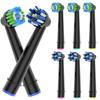 8pcs Cross Angle Brush Heads Compatible with Oral B Electric Toothbrush. 4er White and 4er Black. Compatible with Cross Action Pro 1000 and Other Oral B Electric Toothbrush. view 1