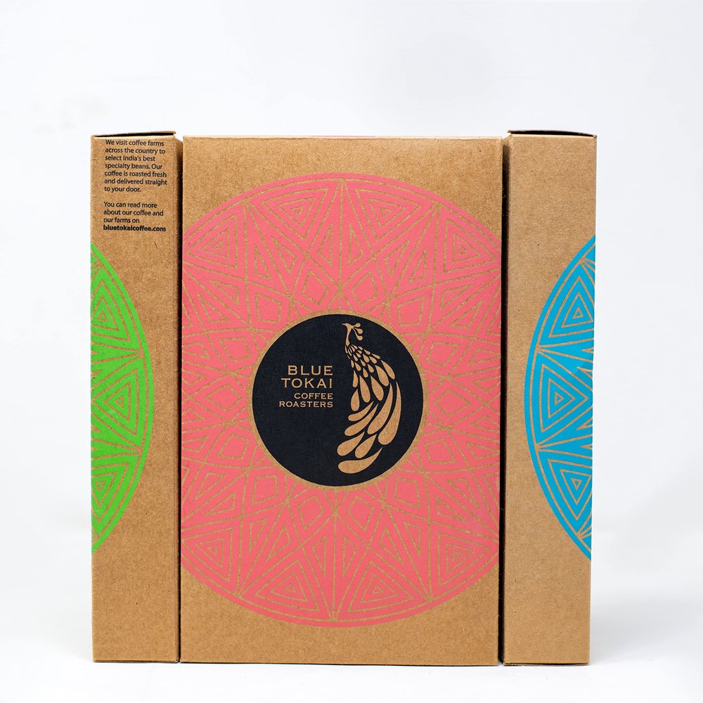 Blue Tokai Coffee Roasters Gift Packs | Channi Grind 75g Each | Attikan Estate, Vienna Roast, Silver Oak Blend & French Roast | 100% Arabica Beans | Specialty Coffee | Freshly Roasted Ground Coffee | Pack Of 4