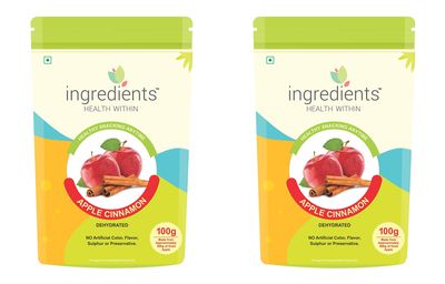 Dehydrated Apple Cinnamon Fruit Candy 200g (No Color,No Flavour,No Sulphur,No Preservative,No Sugar Coated) (Pack of 2)
