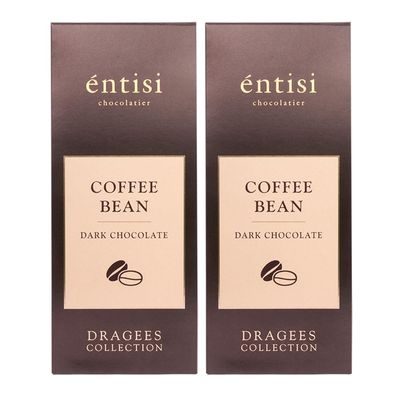 Entisi Coffee Beans Coated with Chocolate Dragees Collection - (50g Each, Pack of 2)