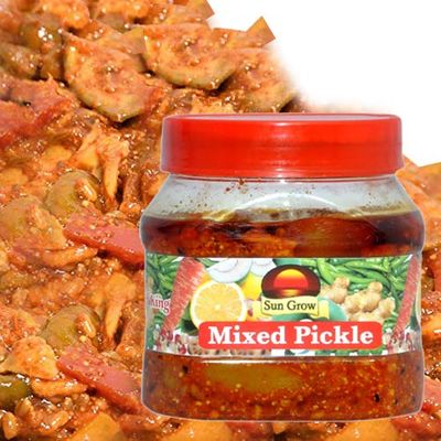 Sun Grow Food (Low Oil & Salt) Punjabi Homemade Flavour & Taste Pachranga Mix Vegetable Pickle 500gm