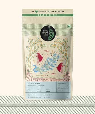 Blue Tokai Coffee Roasters French Roast - Dark Roast | South Indian Filter Coffee 1Kg Pouch | 100% Arabica Beans | Specialty Coffee | Freshly Roasted Ground Coffee