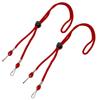2 Pack - Adjustable Length Face Mask Lanyard - Handy & Convenient Safety Mask Holder & Hanger - Comfortable Around The Neck Facemask Rest & Ear Saver - Easy On & Off by Specialist ID (Red) view 1