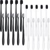 20 Pieces Extra Soft Toothbrush Micro Nano Toothbrushes 20,000 Soft Bamboo Charcoal Bristles Toothbrush Soft Bristle for Fragile Teeth Oral Gum Recession, Black and White view 1