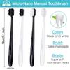 20 Pieces Extra Soft Toothbrush Micro Nano Toothbrushes 20,000 Soft Bamboo Charcoal Bristles Toothbrush Soft Bristle for Fragile Teeth Oral Gum Recession, Black and White view 2