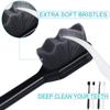 20 Pieces Extra Soft Toothbrush Micro Nano Toothbrushes 20,000 Soft Bamboo Charcoal Bristles Toothbrush Soft Bristle for Fragile Teeth Oral Gum Recession, Black and White view 3