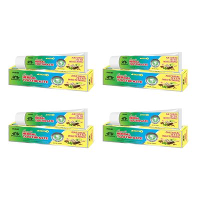 Jagat Devsutra Dr. Recommended Ayurvedic Herbal Fresh Mint Flavour Toothpaste Combo Pack Offer - 100% Natural Teeth Whitening Formula with No Fluoride & No Artificial Colours - Pack of 4 (125g X 4)