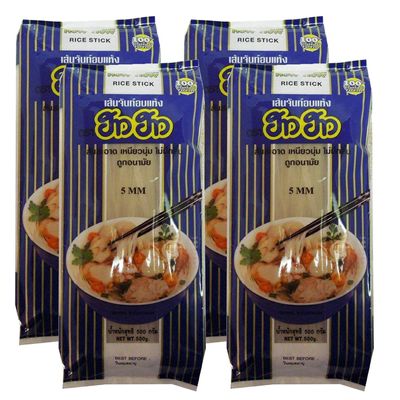 How How 5MM Rice Stick Noodles, 17.64 oz  500g, 4 Pack