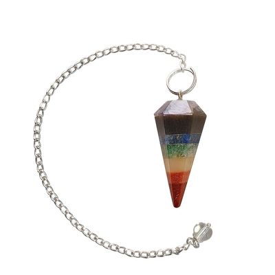 7 Chakra Point Pendulum | Healing Crystal Products For Reiki For & Feng Shui | Dowsing Gemstone Pendulum For Meditation & Spiritual Balance