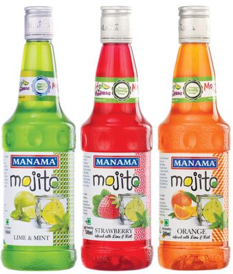 Manama Lime And Mint Mojito, Strawberry Mojito And Orange Mojito Syrup, 500Ml Each, Pack Of 3