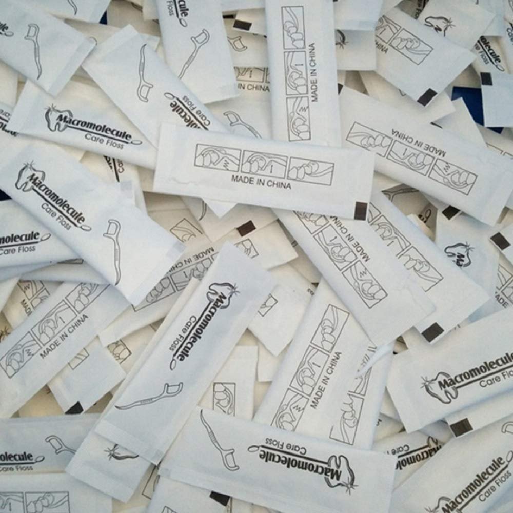 Ai-Fun Each Individually Wrapped Teeth Cleaning Macromolecule Care Floss Travel Hotel Restaurant Dental Floss (150)