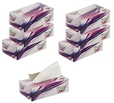 Mist Ultra Soft White 2 Ply Facial Tissue Napkin Paper 100 Pull papper each box (Pack of 6)
