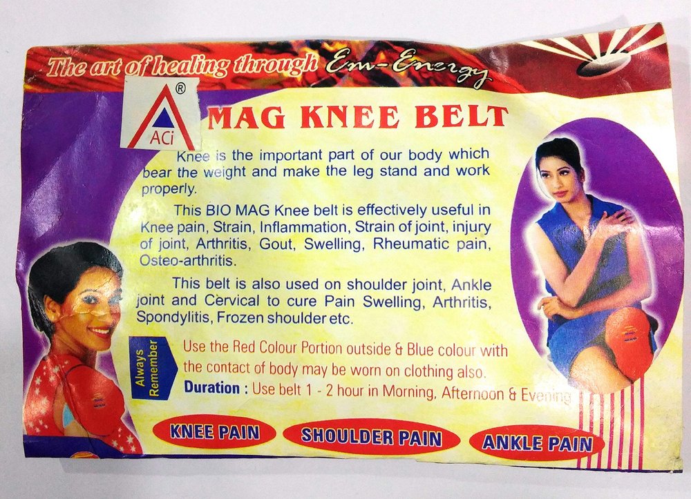 ACi Acupressure Bio Magnetic Knee Belt (Free Size, Multicolor)