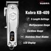 Kubra Kb-409 Professional Hair Clipper Cordless Rechargeable Led Display Hair Clipper Heavy Duty For And Beard Cut (Silver) Men view 3