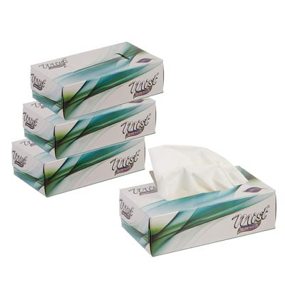 MDN Mist Ultra Soft White 2 Ply Facial Tissue Paper Napkin for Home Office Disposable Facial Tissues (100 Pulls Each, Pack of 4)