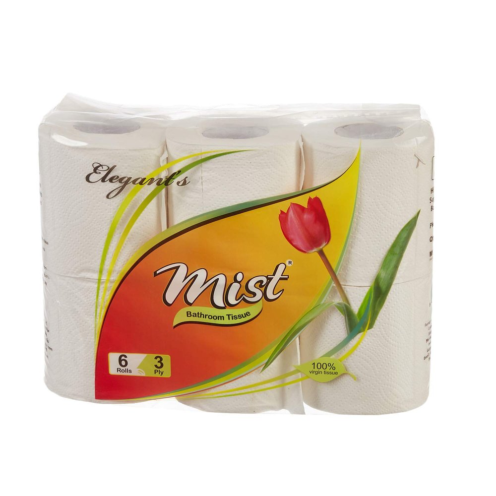 MIST Ultra Soft Clean Care Embossed 3 Ply Toilet Tissue Paper for Bathroom Home Office Biodegradable Bath Tissue Septic-Safe Tissue (6 Rolls in 1 Packs, 200 Pulls Each)