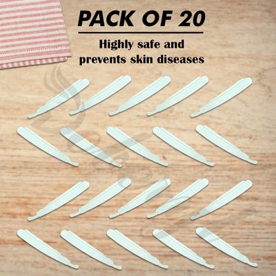 Doberyl Plastics Straight Barber Salon Disposable Folding Razor for Perfect Shave and Perfect Beard Shape, Safe Shaving For Men/Boys (20)
