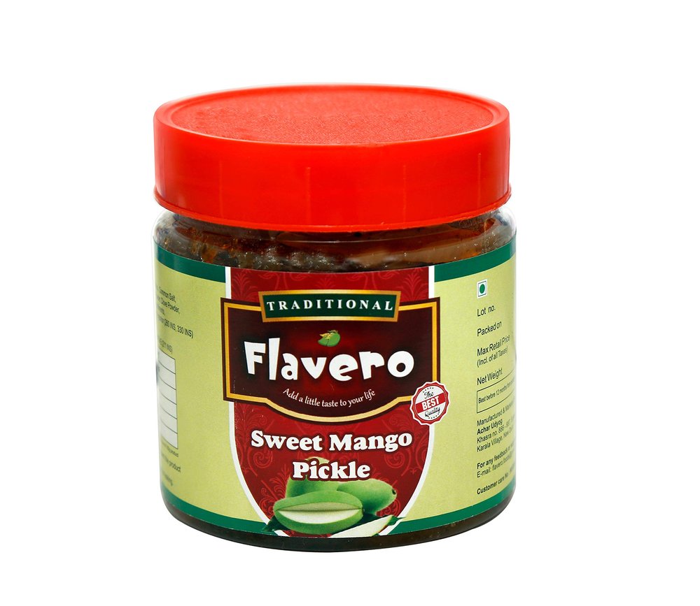 Flavero Sweet Mango Pickle 400gm (No Oil) | Peeled and Seedless Mango Pickle | Enjoy Our 22 Varieties of Pickles | Visit Flavero Store