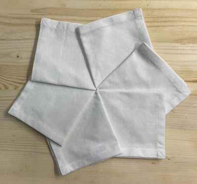 Glus 100% Pure Cotton Roti Chapati Cover Roti Rumal for Tiffins Kids School Tiffin Napkin Pack of 6 (White, Medium)